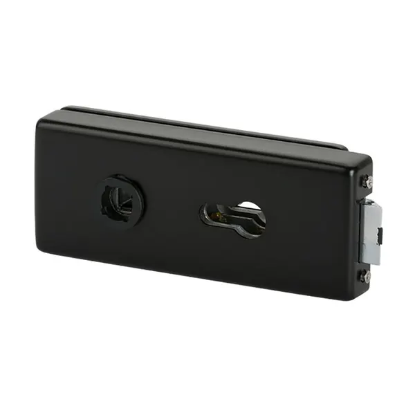 Recht liggend slot kruk achter, afsluitbaar, excl. kruk & cil, RAL9005 zwart