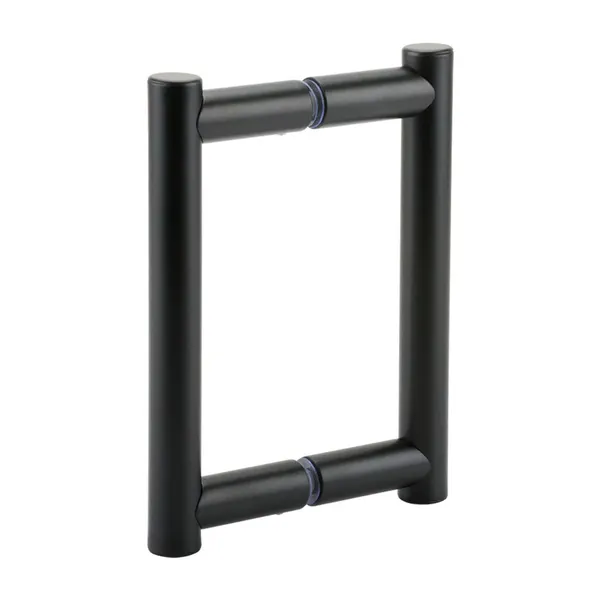 RVS T-greep L180 hoh150 dia20, per paar. incl bevest RAL 9005 Mat Zwart