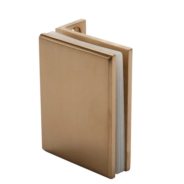 Bevestiging glas-muur 90° voor glasdikte 8-10mm Mat messing PVD