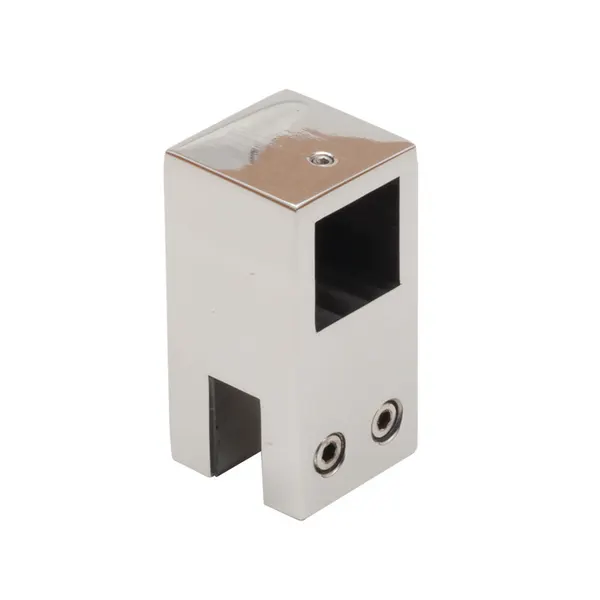 Glasbevestiging (voor 8-10mm) voor vierkante stabilisatie stang - rvs gepolijst