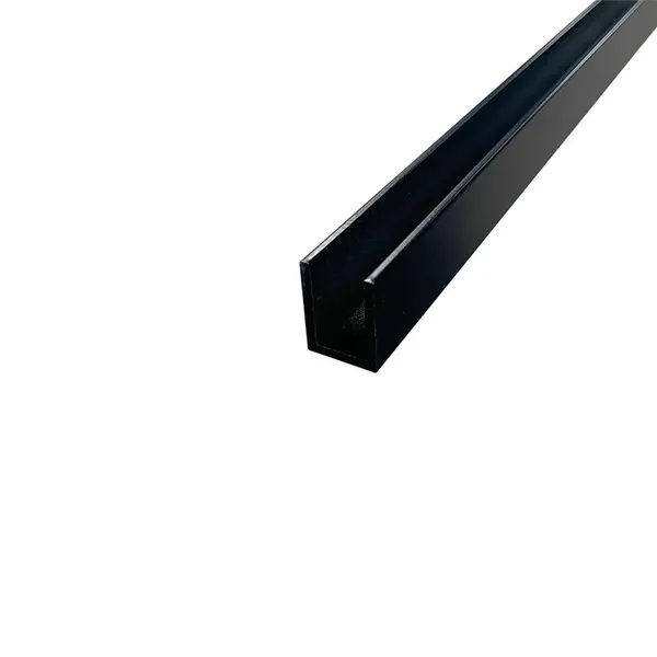 U-profiel 25x16x25mm RAL9005 structuur zwart
