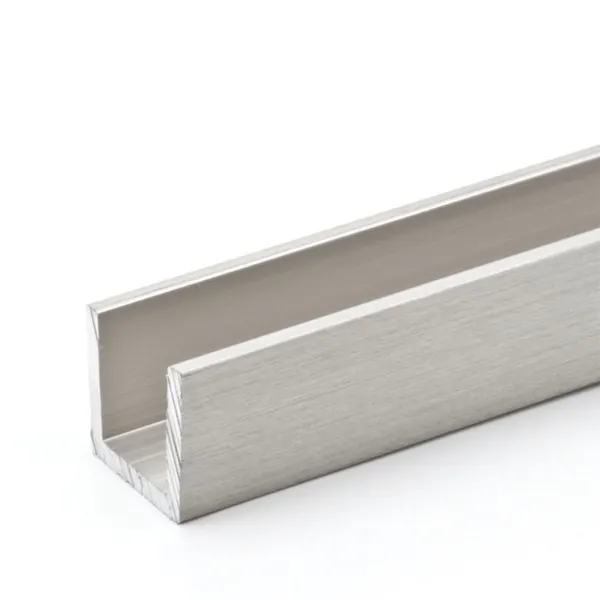 U-profiel 15x15x15mm wanddikte 2mm RVS look