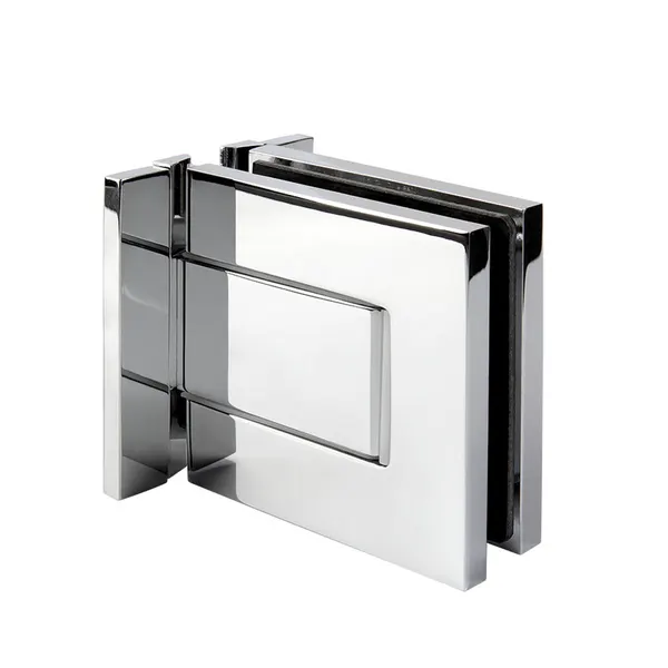 Moist douchescharnier wand/glas, dubbele bevestiging glans chroom finish