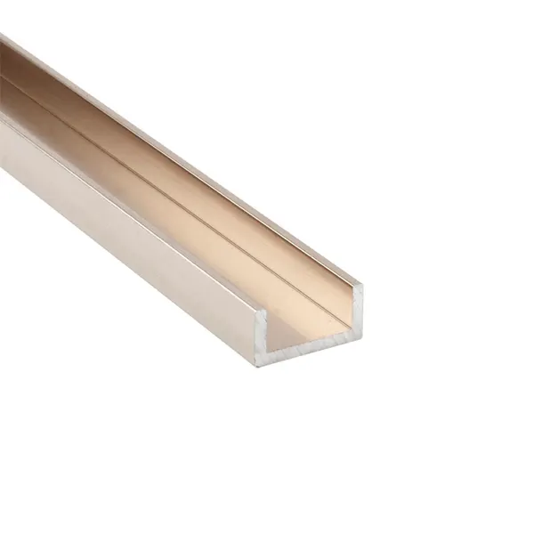 U-profiel voor vast paneel bij schuifdeur 10x20x10mm 3000mm aluminium geanodiseerd