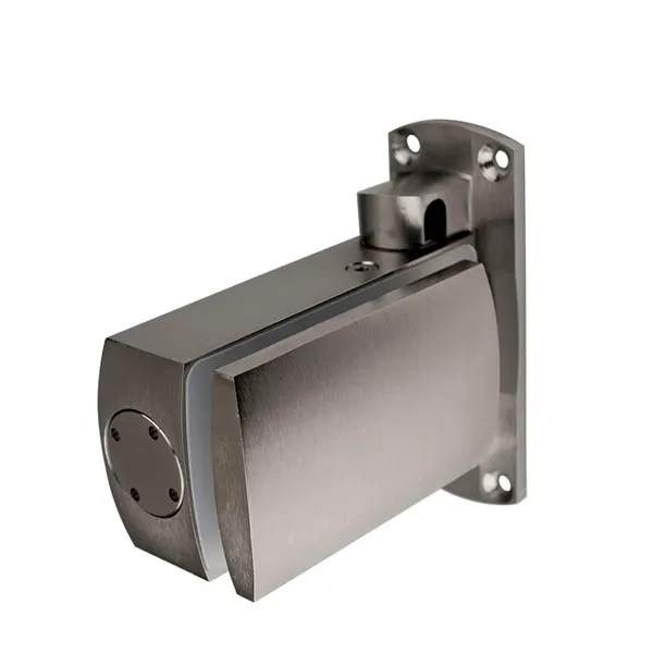 Hydraulisch glasdeurscharnier wand-glas (stomp) RVS-effect