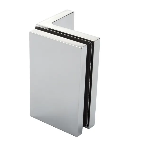 Flamea+ glasklem glas-wand 90° glans chroom