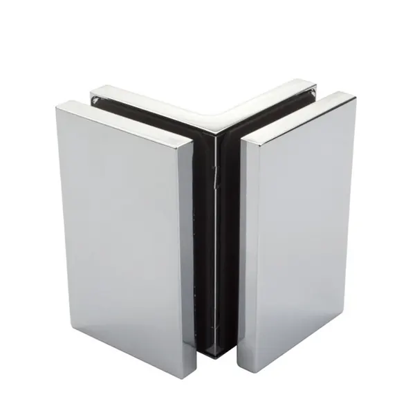 Flamea+ glasklem glas-glas 90° glans chroom