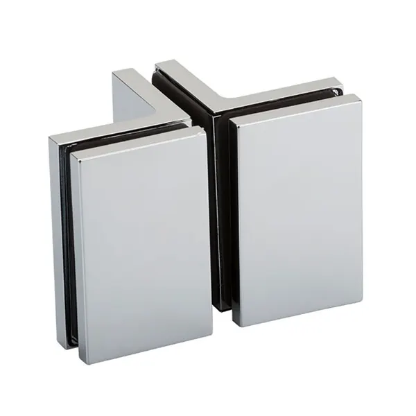 Flamea+ glasklem glas-glas 90° 2-zijdig glans chroom