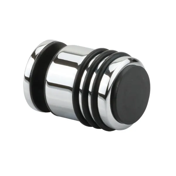 Deurknop enkel ø30 met gummi aanslag boorgat ø14 6-12mm glas glans chroom