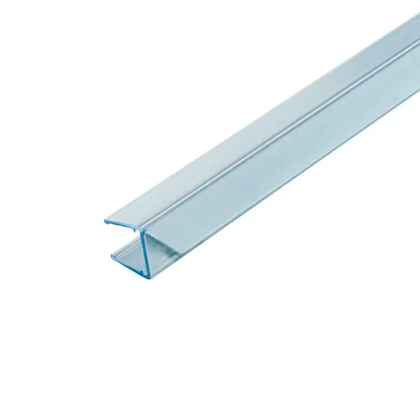 Afdichtprofiel met aanslag in lijn (180 graden) voor 10-12mm glas lengte 2500mm