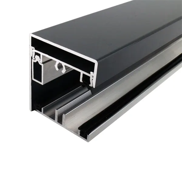 PEXT Klemprofielset - Onderprofiel - 60.16 Zijkant Sierlijst - tbv 16mm polycarb Antraciet per m1