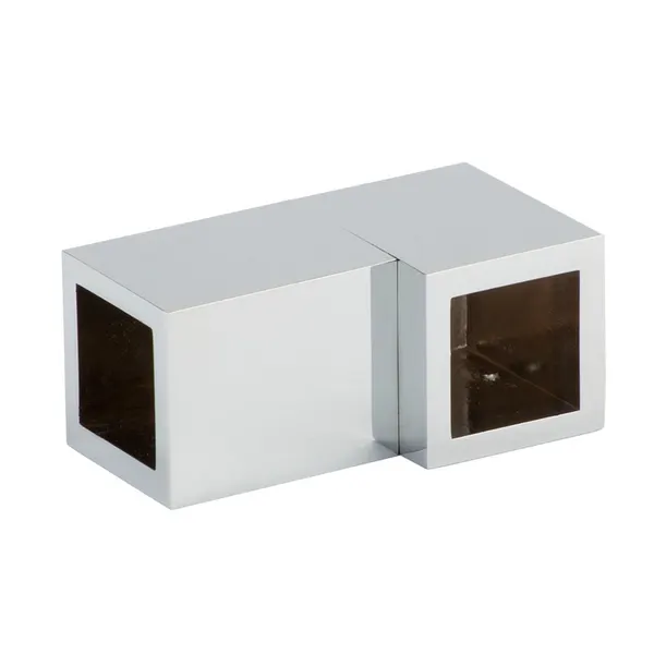 90° verbinder rechthoekige stabilisatiestang voor 19x19mm buis glans chroom