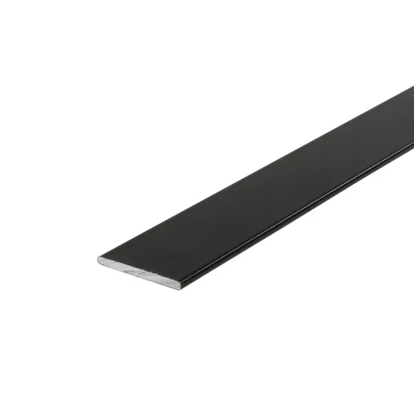 Steel look set; platte strip 25x2mm 3000mm mat zwart incl. dubbelzijdige tape