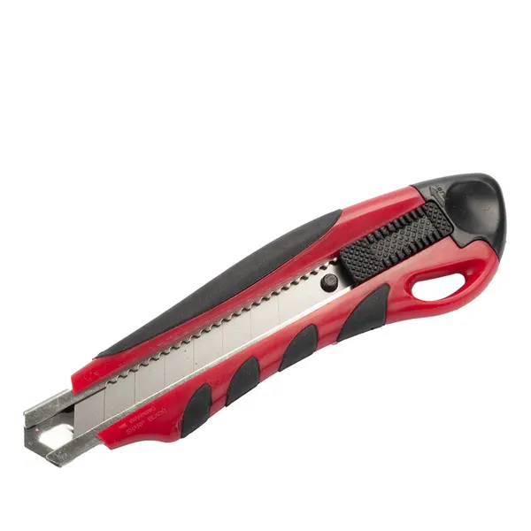 Afbreekmes met softgrip rood