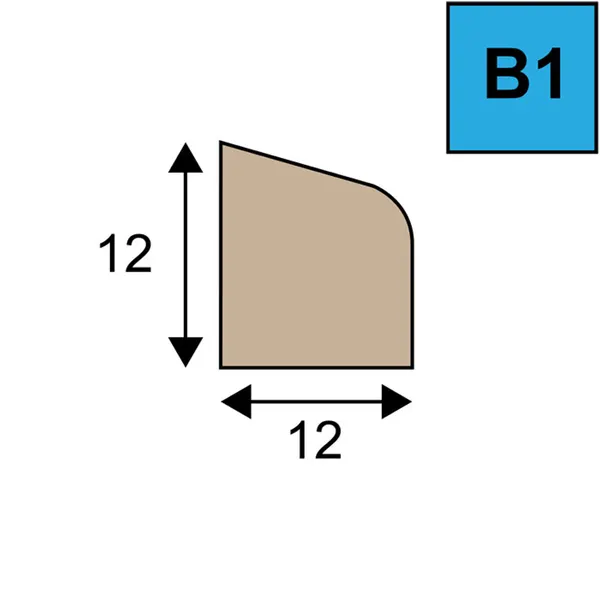 B1 glaslatten 80mu RAL 1013