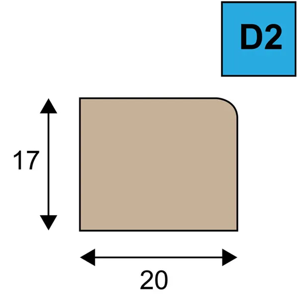 D2 glaslatten 80mu RAL 1013
