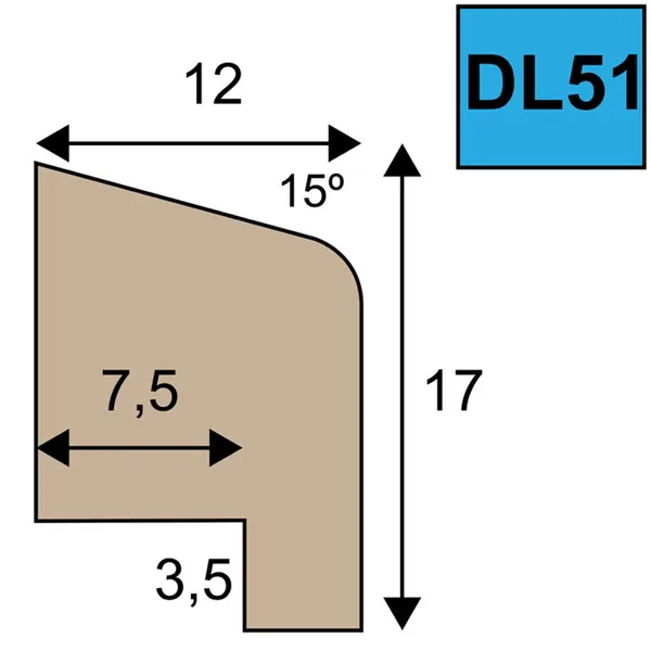 DL51 Glaslatten 80mu RAL 1013