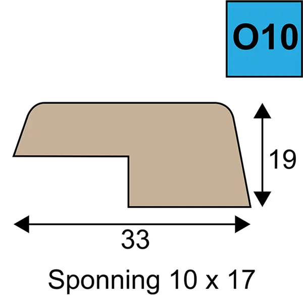 O10 glaslatten 80mu RAL1013