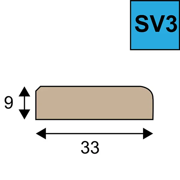 SV3 glaslatten 80mu RAL 1013