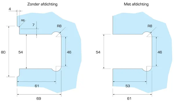 Moist douchescharnier wand/glas, dubbele bevestiging finish Zwart