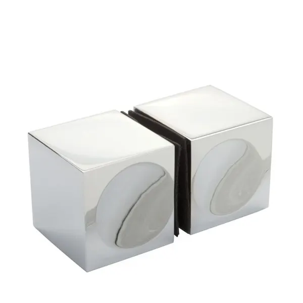 Deurknop met grijpholte 32x32mm 6-10mm glas boorgat Ø 14mm glans chroom