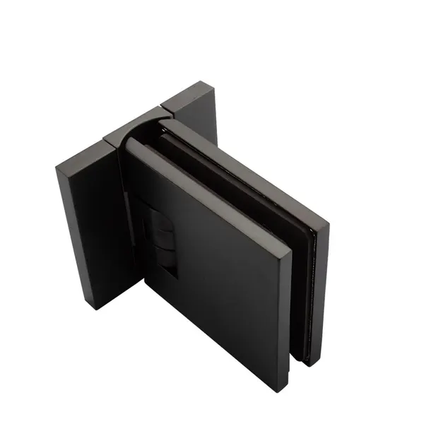 Flamea+ scharnier wand/glas 90° dubbel schroefpl. incl. af dekkapjes mat zwart sauna