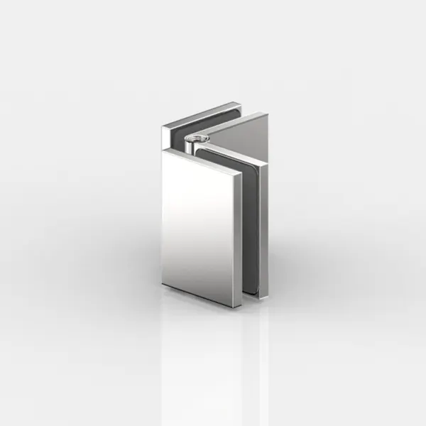 Glas/glas klem Flamea 6/8/10 mm, glans chroom instelbare hoek 80°-180°