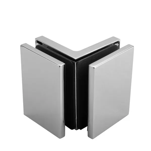 Flamea hoekklem glas / glas 90° Rvs Look