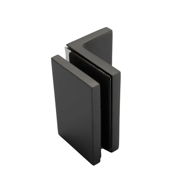 Flamea+ glasklem glas-wand 90° mat zwart voor sauna