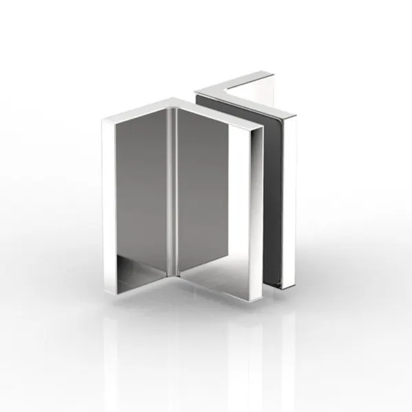 Flamea+ glasklem wand-glas- wand 90° glans chroom