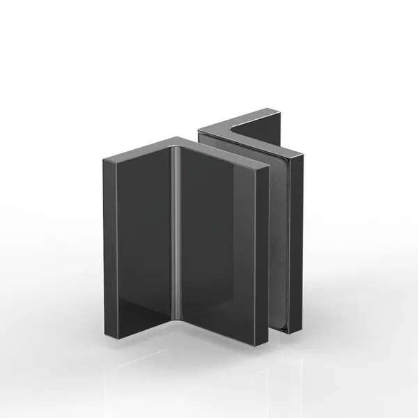 Flamea+ glasklem wand-glas- wand 90° glans zwart