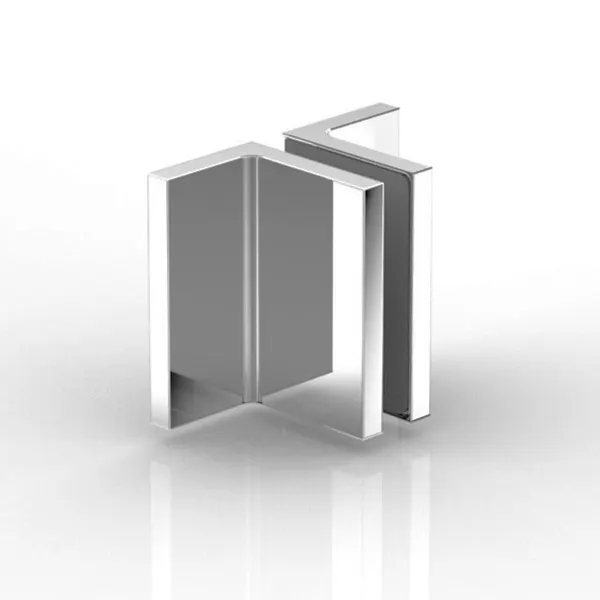 Flamea+ glasklem wand-glas- wand 90° mat chroom