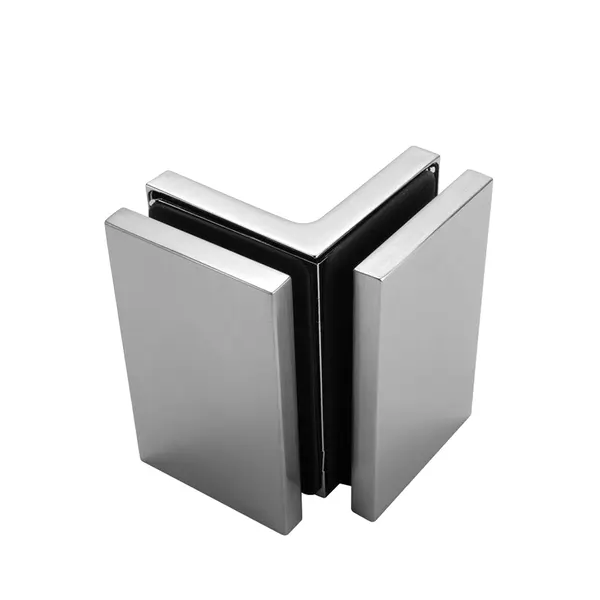 Flamea+ glasklem glas-glas 90° mat chroom