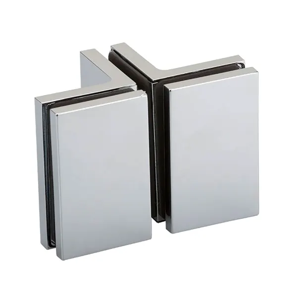 Flamea+ glasklem glas-glas 90° 2-zijdig mat chroom