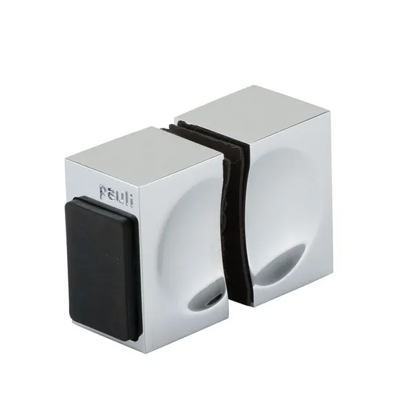 Dubbele knop 6-10 mm glas met rubberen aanslag glans chroom