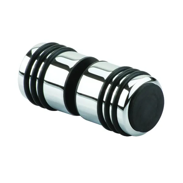 Deurknop paar ø30mm met gummi aanslag boorgat ø14mm 6-12mm glas glans chroom