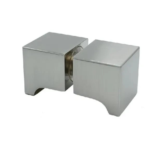 Douchedeur knop 32x32x30mm, 6-12mm glas, boring ø12mm, finish RVS-effekt