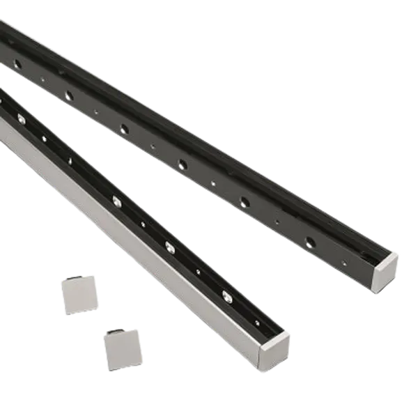 SkyForce SLIM set top-mount, t.b.v. glasdikte 10,76/12,76mm H=500mm. Finish Aluminium geanodiseerd.
