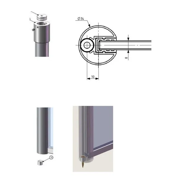 Eindprofiel t.b.v. inloopdouche 3000mm aluminium gepolijst