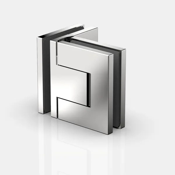 Douchescharnier Storm, glas-glas, 90°, glans chroom