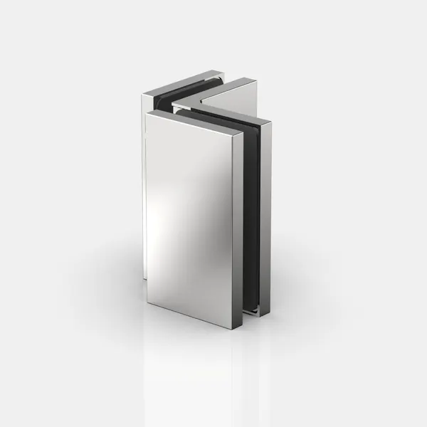 Glasklem Storm, glas-glas, 90°, glans chroom