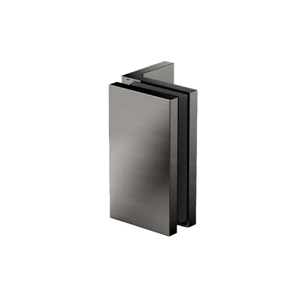 Glasklem Storm, glas-wand, 90°, geborsteld gun metal PVD