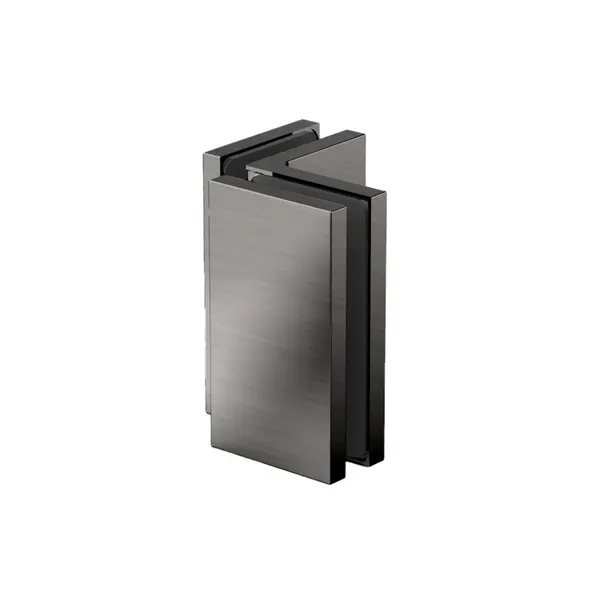 Glasklem Storm, glas-glas, 90°, geborsteld gun metal PVD