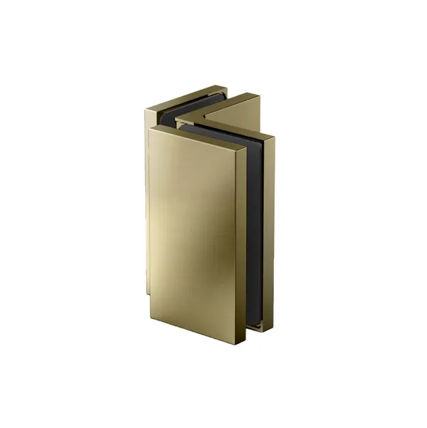 Glasklem Storm, glas-glas, 90°, geborsteld brons messing PVD