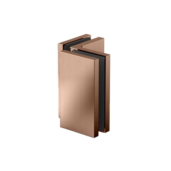 Glasklem Storm, glas-glas, 90°, mat koper PVD