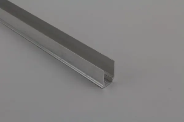 PEXT Afsluitprofiel 10 U-profiel met druprand voor 10mm Blank alu per m1
