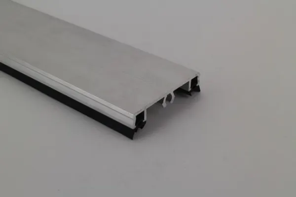 PEXT Klemprofiel 60 - Glasrubber 2,5 Midden Blank alu per mt