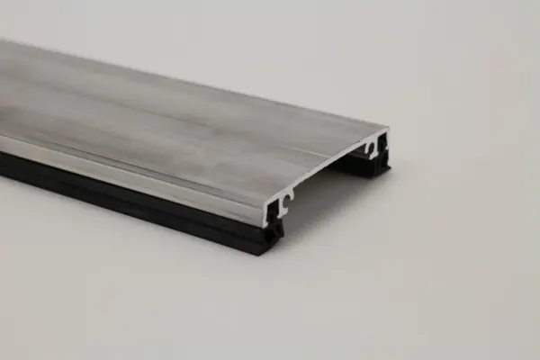PEXT Klemprofiel 80 - Glasrubber 6 Midden Blank alu per m1