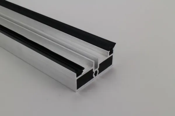 PEXT Onderprofiel 60.22 - Hoog - Glasrubber 2,5 Blank alu per m1