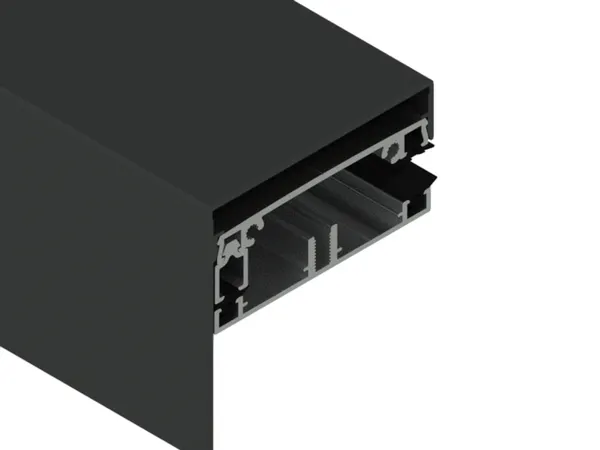 PEXT Klemprofielset - Onderprofiel - 80.10 Zijkant Sierlijst - tbv 10mm glas Antraciet per m1